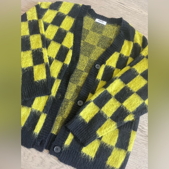 Daydreamer Sweaters - DAYDREAMER Golden Lime Oversized Cardigan